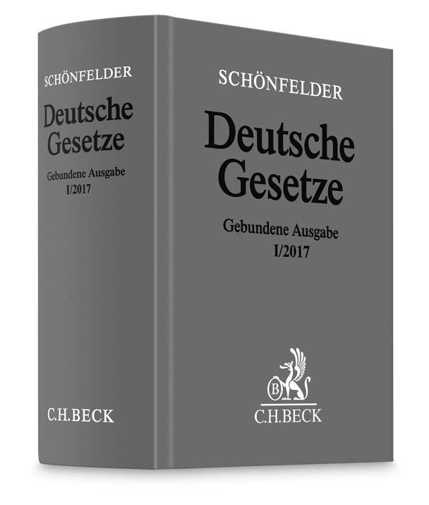 Der gebundene Schönfelder mit Stand Januar 2017. Schönfelder Deutsche Gesetze Gebundene Ausgabe I/2017 Stand: Januar 2017. Rund 4480 Seiten.