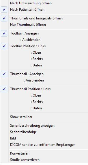 3.3 Anzeigen / Ausblenden der Toolbar / Thumbnail-Leiste Sie können über das Kontextmenü die Toolbar und die Thumbnail-Leiste ein- bzw. ausblenden oder an einer anderen Stelle im Bildschirm anzeigen.