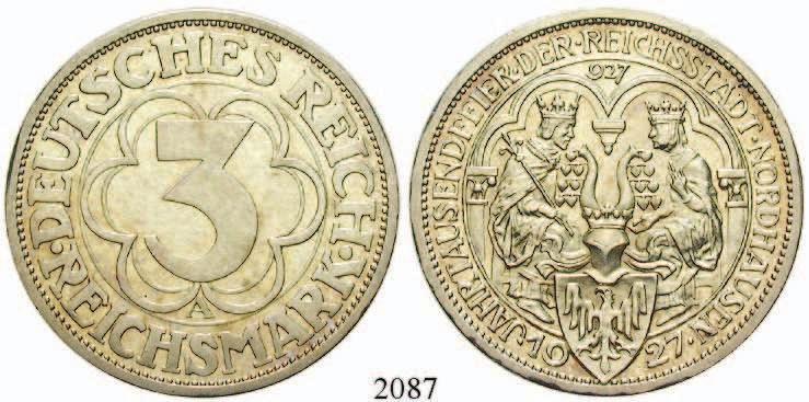 schöne Patina, st 820,- 2094 5 Reichsmark 1927, F.
