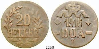 Diese Münzen tragen die Nominalbezeichnung "Heller" und wurden