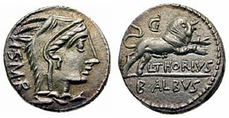 HERENNI (HE ligiert), Einer der Catanaeischen Brüder, Amphinomus oder Anapias, trägt seinen Vater auf den Schultern; im Feld rechts: Kontrollzeichen./E. Cra 308/1b. BMC 1258.