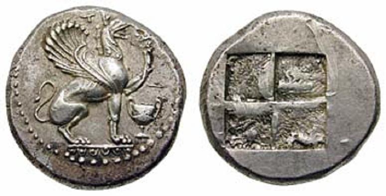 Lot number: 127 Price realized: 3,500 CHF IONIEN TEOS No.: 127 Rufpreis-Opening bid: CHF 3500,- AR Stater 12,02g 478 449 v. Chr.