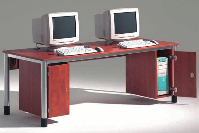 Ein intelligentes System umlaufender Stahlrohrrahmen Auf Wunsch EDV-Tisch Modell EHR 200-80, mit 2 abschließbaren Computer-Unterbauten (optional) ausreichend für 2 Computerarbeitsplätze.