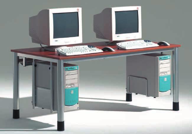 Funktional und langlebig Auf Wunsch umlaufender Stahlrohrrahmen EDV-Tisch Modell EBR 160-8, ausreichend für 2 Computerarbeitsplätze mit CPU 1L + 1R (optional).