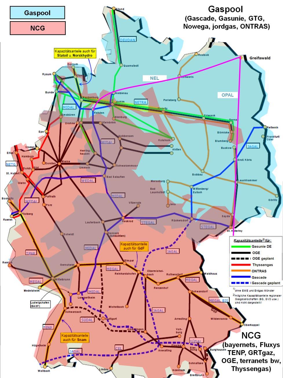 das Gasnetz transportiert und verteilt wird Erdgas in Deutschland über Hoch-, Mittel- und Niederdruckleitungen kein nationales