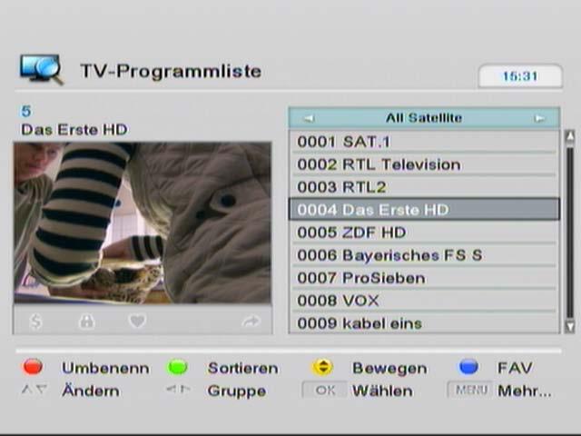 KURZANLEITUNG SDR 710 HD Reihenfolge der Sender ändern Auf den ersten beiden Seiten wir erklärt wie ein einzelner Sender, in unserem Beispiel ARD HD, von Programmplatz 4 auf Programmplatz 1