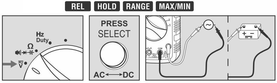 1. AC/DC Gleich-/Wechselspannung < 1000 V Funktionen 2.