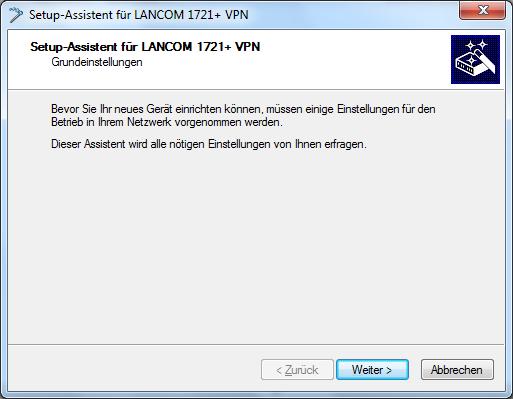 DSL LANCOM 1611+/1711VPN/1711+VPN/1721VPN/1721+VPN 1. Firmware Bevor Sie die Konfiguration starten, installieren Sie bitte für den entsprechenden Router die LANconfig mit der Firmware 8.