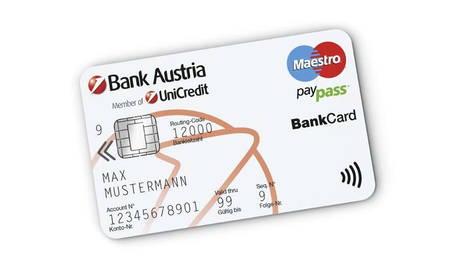 Bank Austria Konten, Seite 6 von 10 Klein im Format groß im Einsatz: Ihre BankCard.