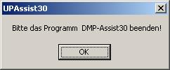 Bestätigen Sie die Meldung mit dem Druckknopf OK und verlassen Sie die DMP Datensicherung über den Druckknopf Schließen. 3 Die Installation des Updates 3.1.