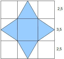 3-Punkte-Aufgaben 7) Wie groß ist der Flächeninhalt der gefärbten Figur?