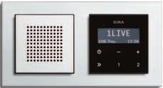 : Gira Unterputz-Radio RDS im 3fach Rahmen mit optionaler Cinch-Steckdose,