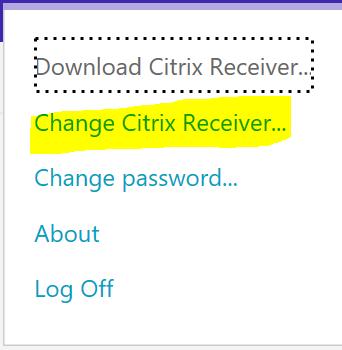 Unter Info steht in diesem Fall, dass der Citrix Receiver verwendet wird.