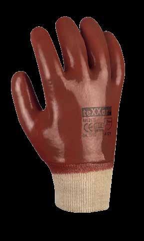 PVC-handschuhe >> 123 Polyvinylchlorid, vollbeschichtet, Strickbund, ca.