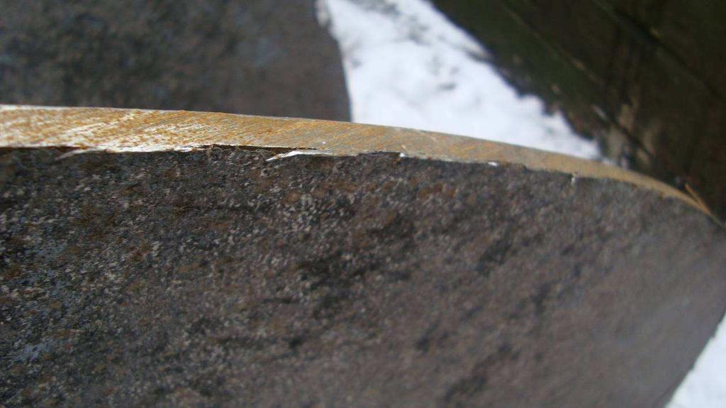 Abbildung 43: Detailaufnahme des scharfkantigen Metallgrates am Schneckenflügel (Foto: F.