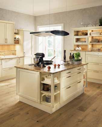 Venezia Strichlack kombiniert mit Asteiche Eine Küche mit stilvollem Ambiente wie in