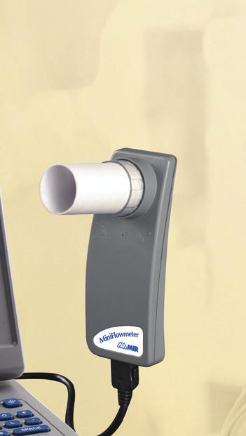 korrekte Spirometrie-Tests direkt auf dem Bildschirm.