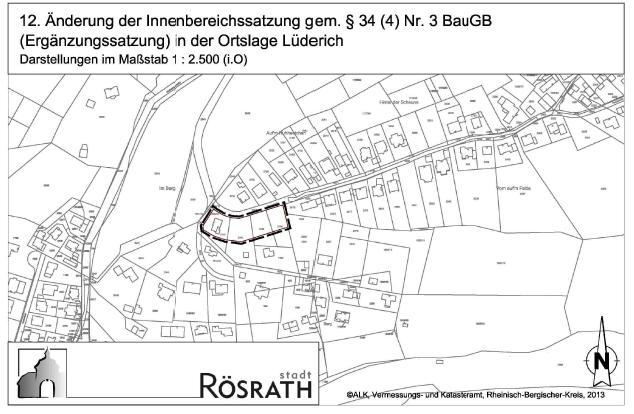 3 1. Einleitung Der Auftraggeber des Gutachtens möchte drei Grundstücke in Rösrath, Ortslage Lüderich, die in seinem Eigentum sind, einer Wohnnutzung zuführen.