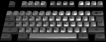 2.2 Schritt 2: Das allererste Booten von Linux 23 Abbildung 2.3: Das Aussehen einer nordamerikanischen Tastatur zum Vergleich mit der deutschen Tastatur aus Abb. 2.2. Bei den meisten Computern ist direkt nach dem Einschalten die US-Belegung eingestellt.