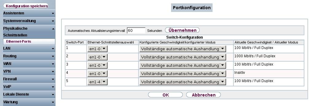 3 IP - IPTV am xdsl (ADSL/VDSL) T-Home Entertainment Anschluss Physikalischer Ethernet-Port Logische Ethermet-Schnittstelle ETH1 bis ETH4 en1-0 ETH5 en1-4 Genaue Informationen über die bei Ihnen