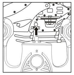 Aufladen des Helikopters Schalten Sie den Helikopter aus und verbinden Sie den Helikopter mit dem Ladeanschluss auf der Rückseite der Fernbedienung. Schalten Sie nun die Fernbedienung ein.