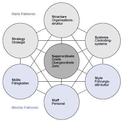 Kultur-Modelle 7 S -Faktoren der Unternehmenskultur nach Peters und Waterman Harte Faktoren Strategie Struktur (Organisationsstruktur) System (Planung & Kontrolle) Superziele