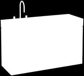 und zwei Klappen, Waschtisch rechts Sideboard avec une porte et deux abattants, lavabo à droite 1200 270 mm** Waschtischunterbau, eine /