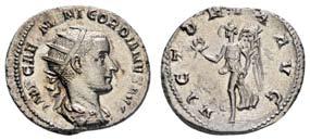 , 238-244, AR Antoninian, Sammlung aus fünf Antoninianen Gordianus III., ss-vz 10132 20 Gordianus III., 238-244, AR Antoninian, 243-244, Rom, Av.