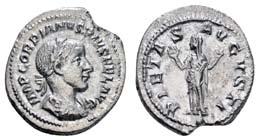 : FORTUN - A REDUX, sitzende Fortuna nach links gewendet, von müdem Stempel, 4,41 g,, RIC 144, s-ss 10133 10133 F 70 Gordianus III.