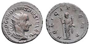 : IMP CAES M ANT GORDIANUS AUG, drapierte Büste Gordianus III. mit Strahlenkrone, nach rechts, Rv.