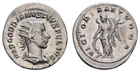 314 RIC 216, ss-vz, ex Bremer Münzenhandlung Bendig 10174 10174 F 80 Gordianus III., 238-244, AR Antoninian, 243-244, Rom, Av.