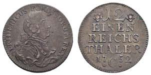 , 1688-1701, 2/3 Taler, 1694, ICS-Magdeburg, Brustbild im deutschen Harnisch, gelocht,