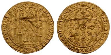 Sohn von Herzog Johann Ohnefurcht und der Margarete von Bayern, 3,64 g,, Delmonte 743 Fried. 126 GH 1-4, vz 10373 10373 F 1.500 Philippe V.