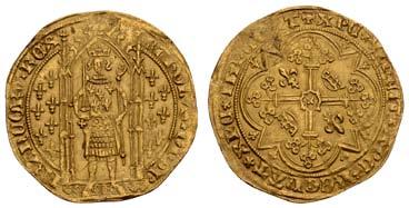 10375 F 1.500 Charles V., 1364-80, Franc à cheval du Dauphiné, ohne Jahr, Av.: Reiter mit erhobenem Schwert nach links, Rv.
