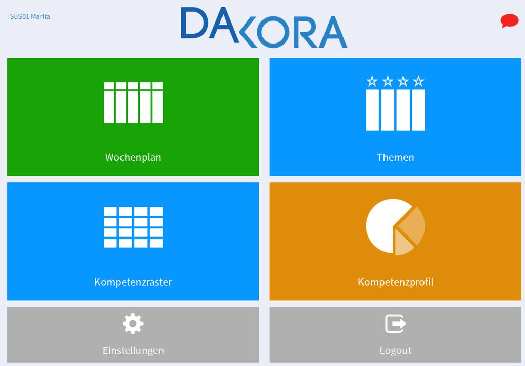 DAKORA-App Alle Funktionen zur Lernbegleitung sind integriert.