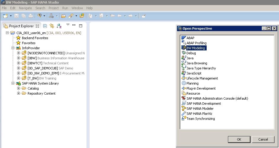 SAP BW auf HANA neue Benutzeroberfläche Neues Eclipse Plug-in für SAP HANA Studio: SAP BW Modeling Tools (BWMT) Favoriten aus BW (Tr.