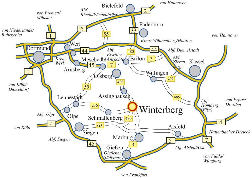 Anfahrtsplan/Journey description GPS Koordinaten Sprungschanzen (51.193882, 8.