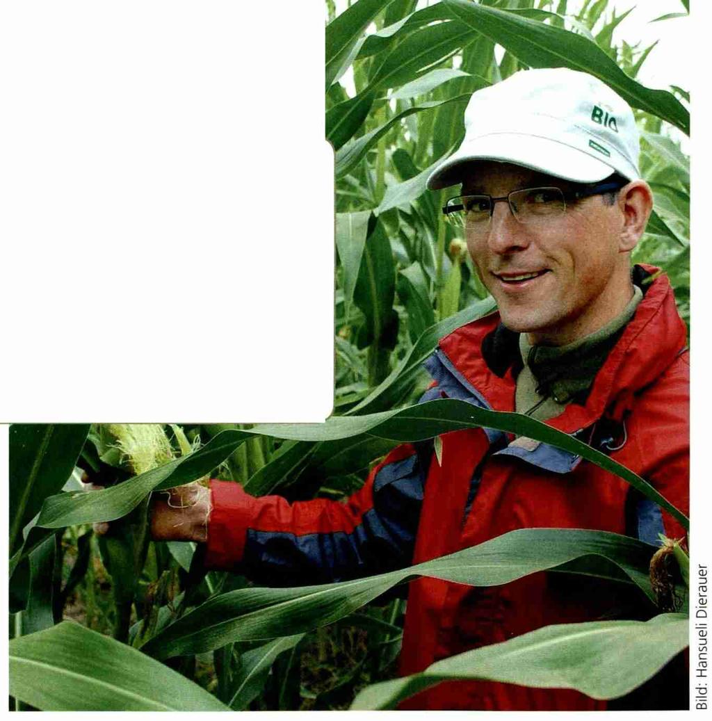 Im Rahmen eines FiBL-Projekts testet er seit 2012 die Direktsaat von Mais in verschiedene Gründüngungen.