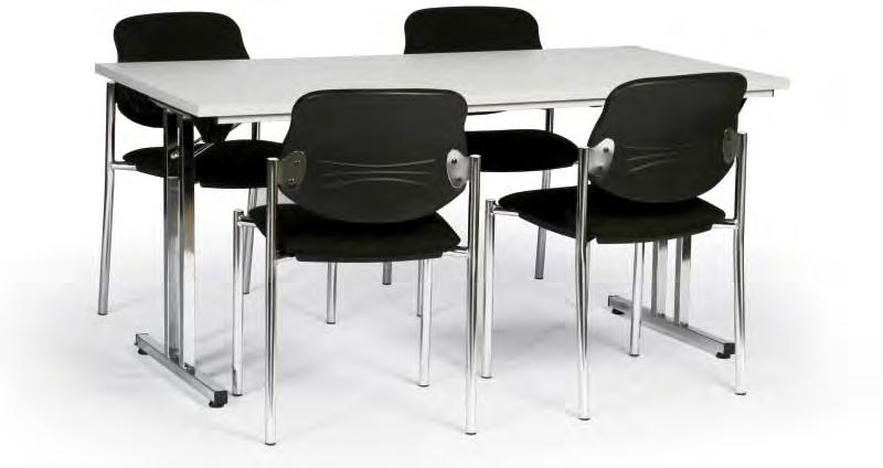 Tisch-Stuhl-Kombinationen Tisch-Stuhl-Kombination 1 Allzwecktisch, 1200 800 4 Besucherstühle Styl Gestelle verchromt, Bezugstoff in
