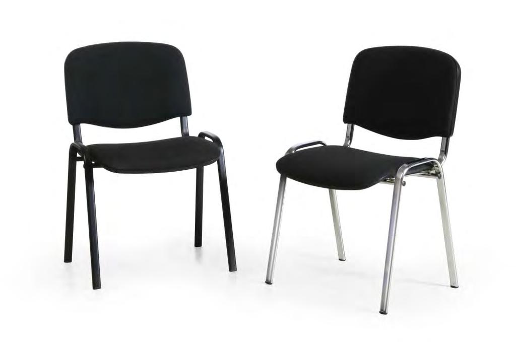 Konferenzstühle, stapelbar Komfort-Polsterung, Bezugstoff schwarz Gestell