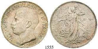 1555 Vittorio Emanuele III., 1900-1946 2 Lire 1911, R. 50 Jahre Königreich Italien. Pagani 736; KM 52; Schön 53.