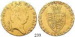 239 Half-guinea 1793. 4,11 g. "Spade Guinea" Büste r. / Gekröntes Wappen.