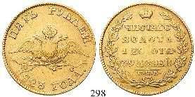 PP 480,- RUSSLAND 298 Alexander I., 1801-1825 5 Rubel 1823, St. Petersburg.