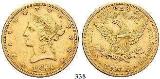 , ss+ 580,- 342 10 Dollars 1903, O, New Orleans. Liberty. Gold. 15,05 g fein.