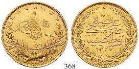 ss 280,- 365 100 Piaster 1866 (AH 1283), Konstantinopel. Jahr 7. Gold.