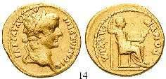 , st 1.200,- 15 Vespasianus, 69-79 Aureus 70, Lyon. 6,98 g. Kopf r. mit Lorbeerkranz IMP CAESAR VESPASIANVS AVG TR P / COS ITER FORT RED Fortuna l.