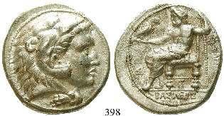 Druckstelle auf Rs., vz-st 850,- 398 Tetradrachme 315-300 v.chr. (unter Demetrios I. Poliorketes), Salamis (Zypern).
