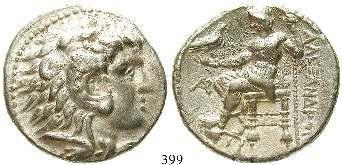 399 Tetradrachme 330-320 v.chr., Byblos. 16,93 g. Kopf des Herakles r. im Löwenfell / Thronender Zeus l.