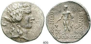 schöne Tönung, attraktives Exemplar. ss-vz 600,- THRAKIEN, KÖNIGREICH 407 Lysimachos, 323-281 v.chr. Tetradrachme 297-281 v.chr., Lysimacheia.