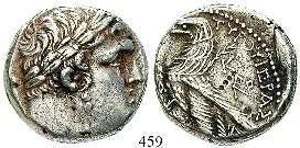 CHARAKENE 466 Attambelos I., 47-24 v.chr. Tetradrachme 47-24 v.chr., Charax- Spasinu. 8,93 g. Kopf r. mit Diadem / Herakles sitzt l.